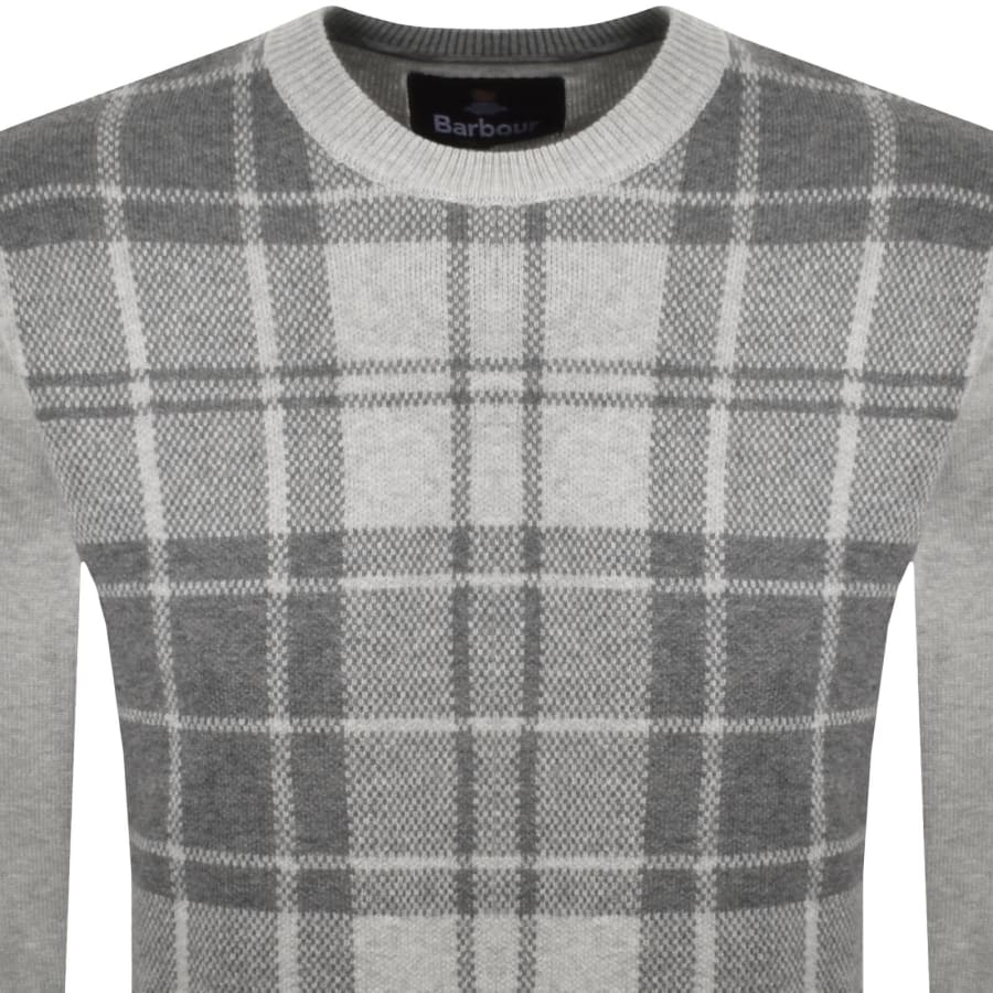 Image number 2 for Barbour Mineral Tartan Jumper Grey