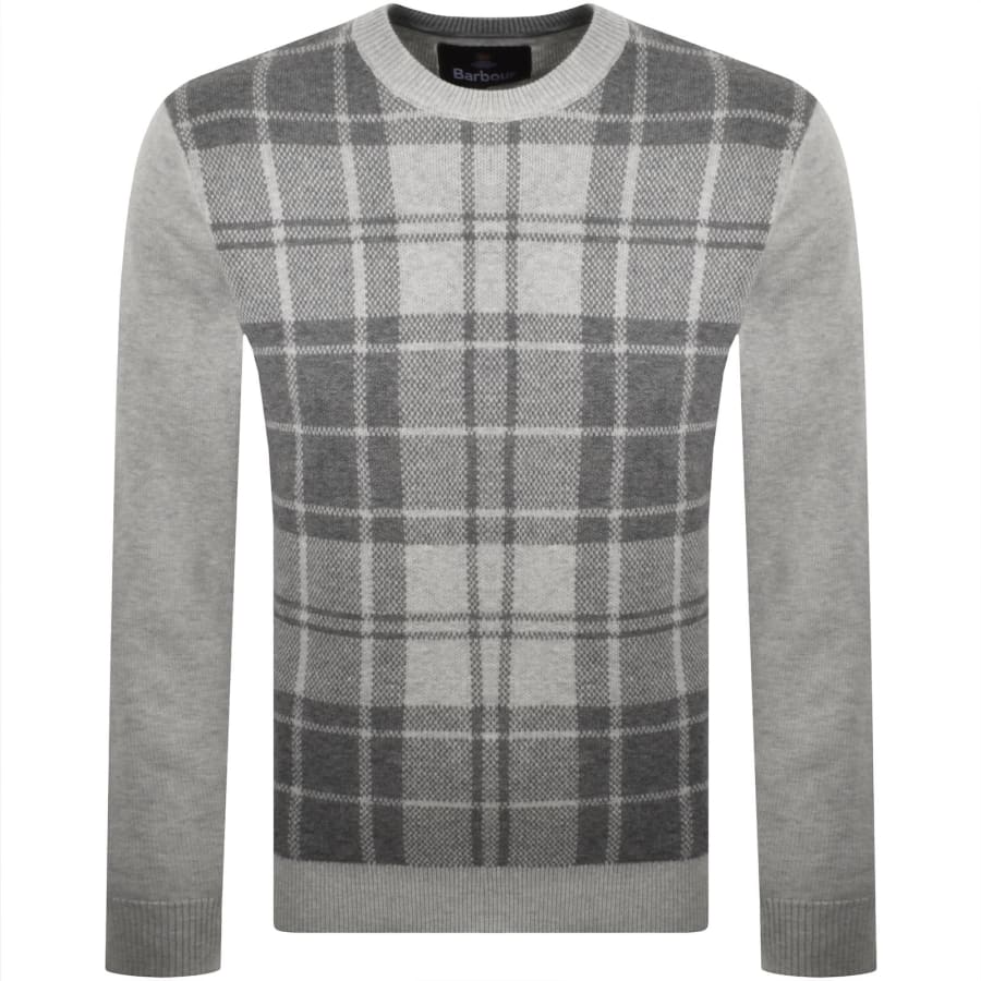 Image number 1 for Barbour Mineral Tartan Jumper Grey
