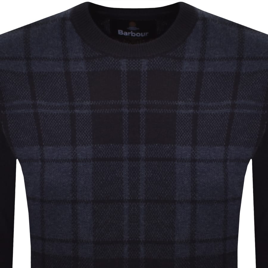 Image number 2 for Barbour Mineral Tartan Jumper Navy