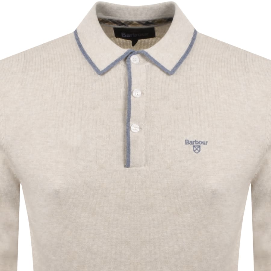 Image number 2 for Barbour Taunton Knitted Polo Whisper White