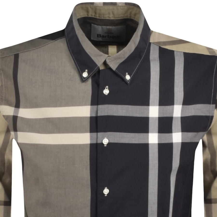 Image number 2 for Barbour Oversized Print Dunoon Shirt Brown
