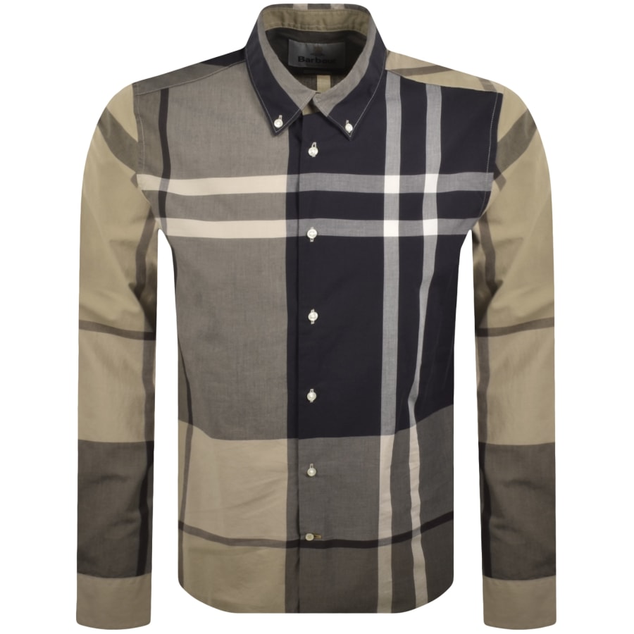 Image number 1 for Barbour Oversized Print Dunoon Shirt Brown
