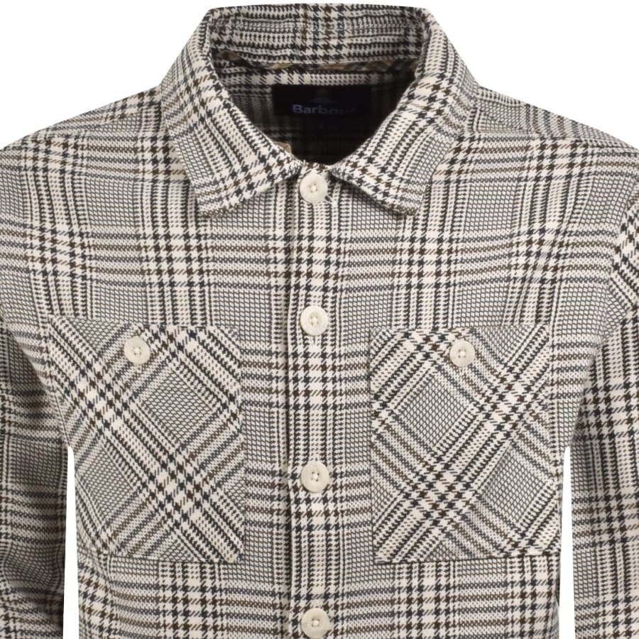 Image number 2 for Barbour Alderney Houndstooth Overshirt White
