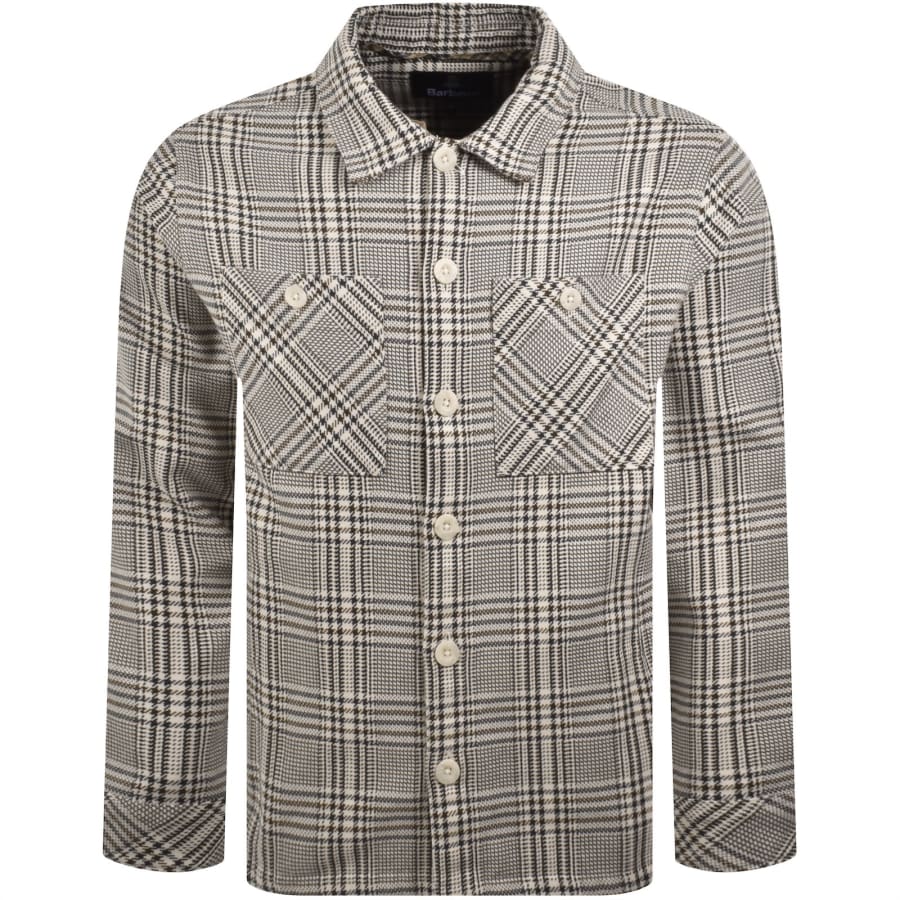 Image number 1 for Barbour Alderney Houndstooth Overshirt White