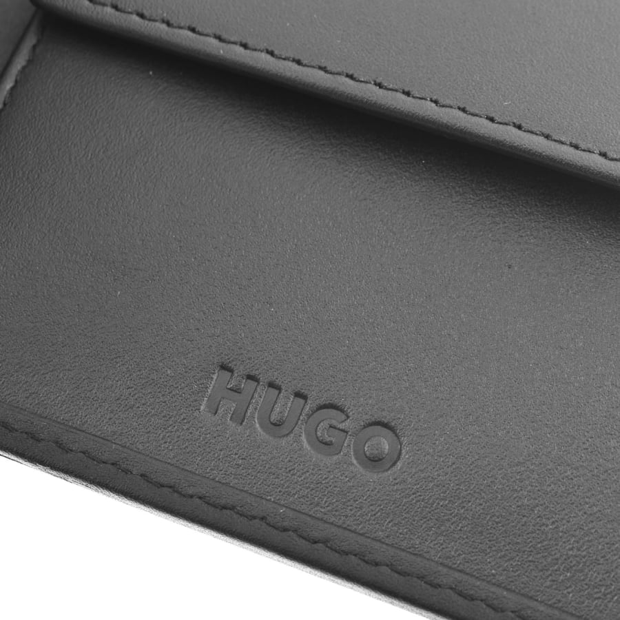 Image number 4 for HUGO Tibby Folding Leather Wallet Black