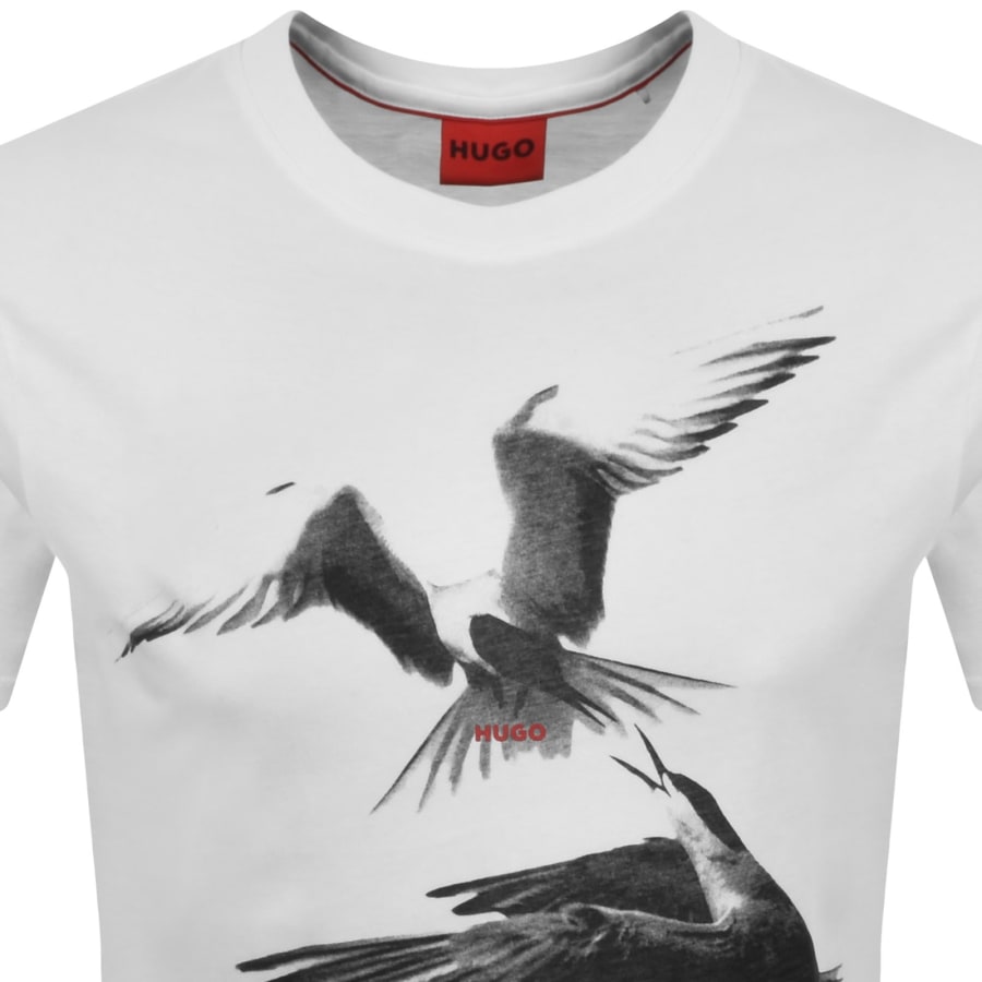 Image number 2 for HUGO Dirunn Animal Artwork T Shirt White