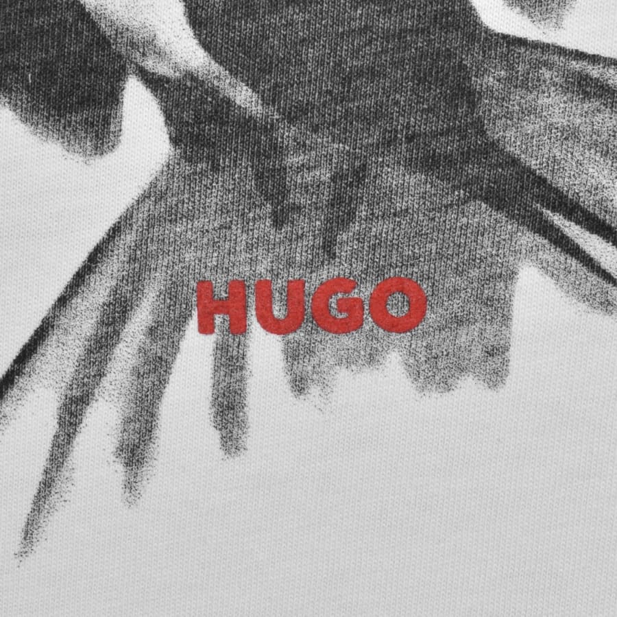 Image number 3 for HUGO Dirunn Animal Artwork T Shirt White