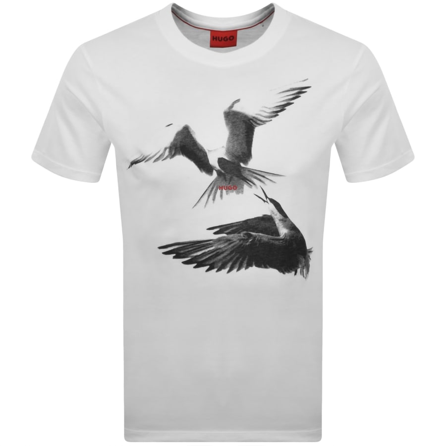 Image number 1 for HUGO Dirunn Animal Artwork T Shirt White