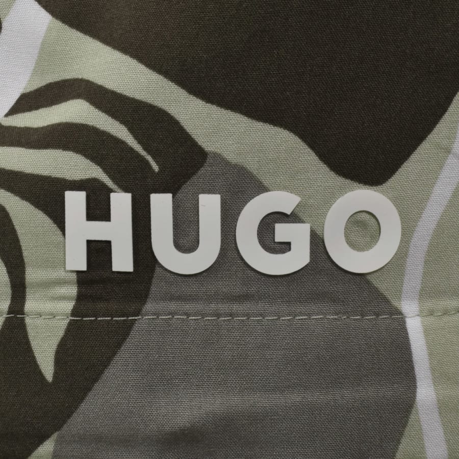 Image number 3 for HUGO Relaxed Short Sleeve Beach Shirt Green