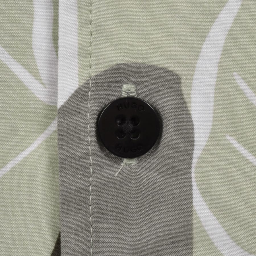 Image number 4 for HUGO Relaxed Short Sleeve Beach Shirt Green