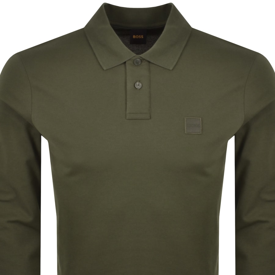 Image number 2 for BOSS Long Sleeve Passerby Polo T Shirt Green