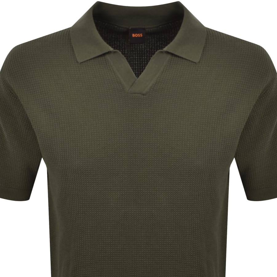 Image number 2 for BOSS Kocello Relaxed Knit Polo Green