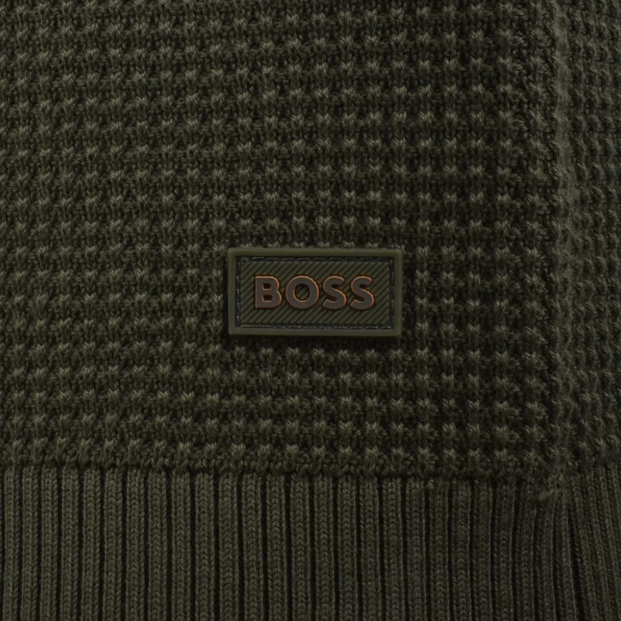 Image number 3 for BOSS Kocello Relaxed Knit Polo Green
