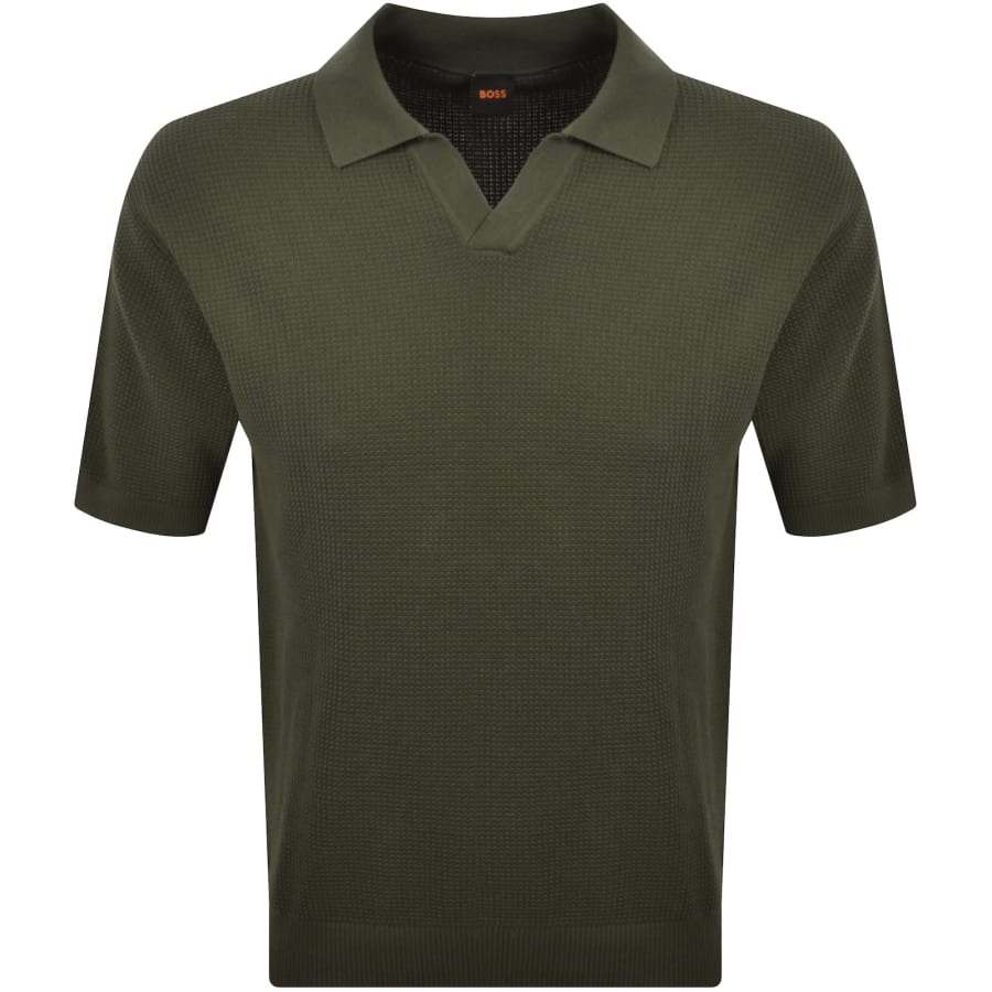 Image number 1 for BOSS Kocello Relaxed Knit Polo Green