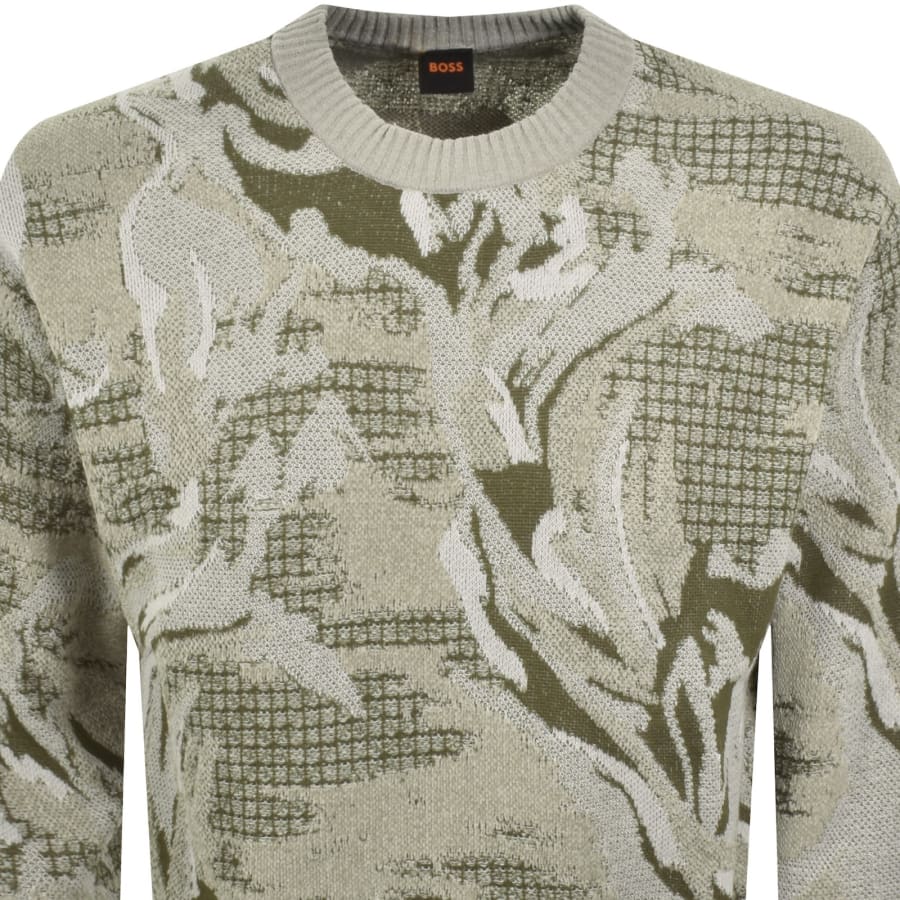 Image number 2 for BOSS Afloralo Knit Jumper Green