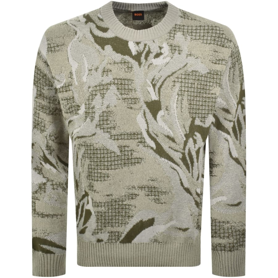Image number 1 for BOSS Afloralo Knit Jumper Green