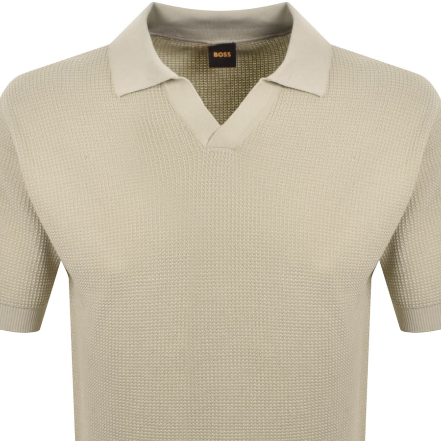 Image number 2 for BOSS Kocello Relaxed Knit Polo Beige