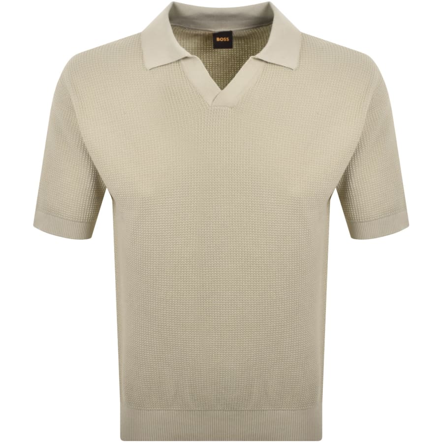 Image number 1 for BOSS Kocello Relaxed Knit Polo Beige
