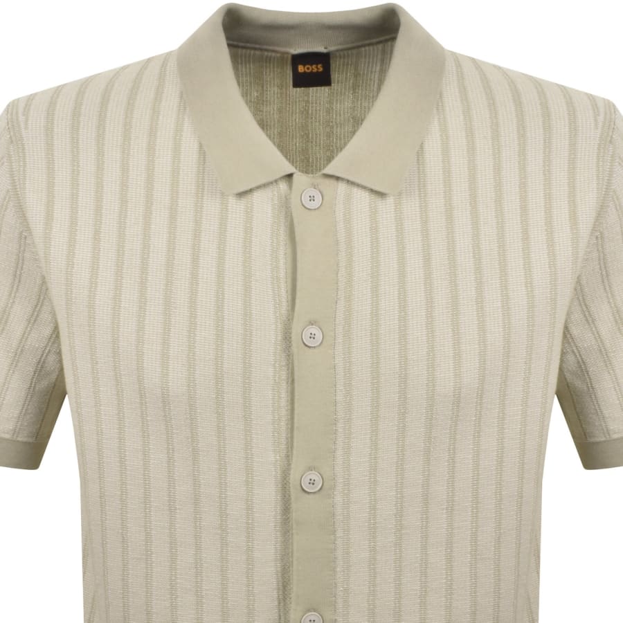 Image number 2 for BOSS Kodd Relaxed Knit Polo Shirt Beige