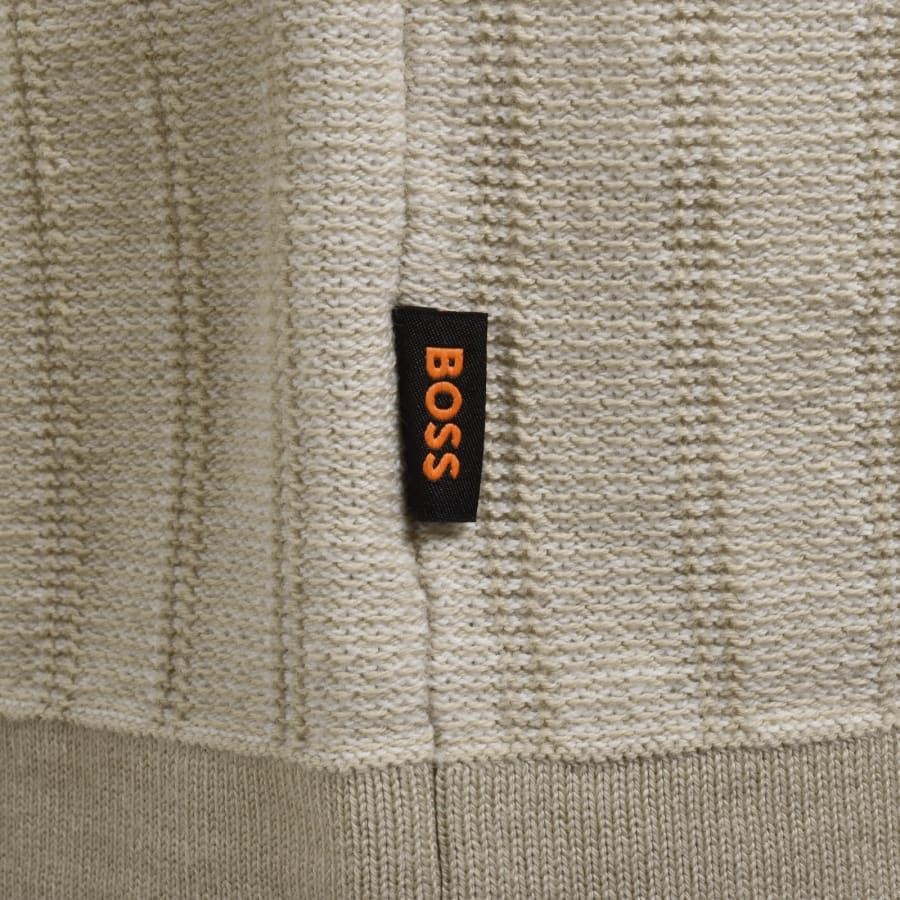 Image number 3 for BOSS Kodd Relaxed Knit Polo Shirt Beige