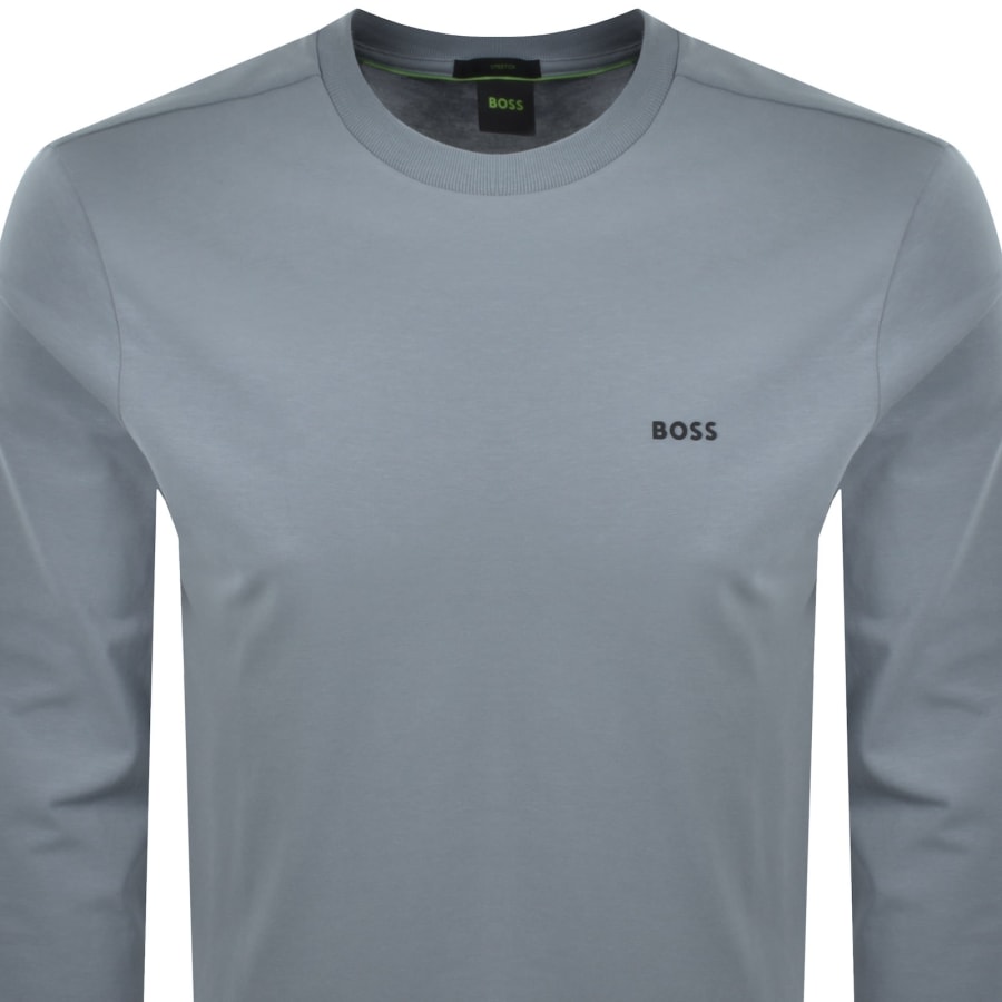 Image number 2 for BOSS Long Sleeved Stretch T Shirt Dark Grey