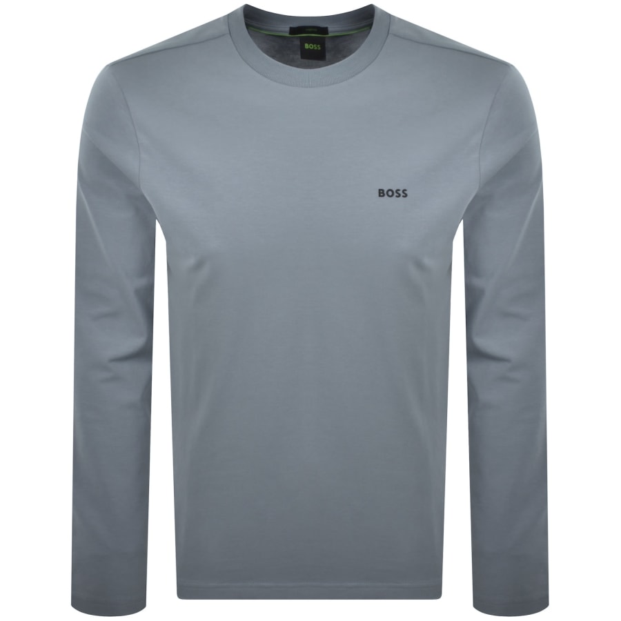 Image number 1 for BOSS Long Sleeved Stretch T Shirt Dark Grey