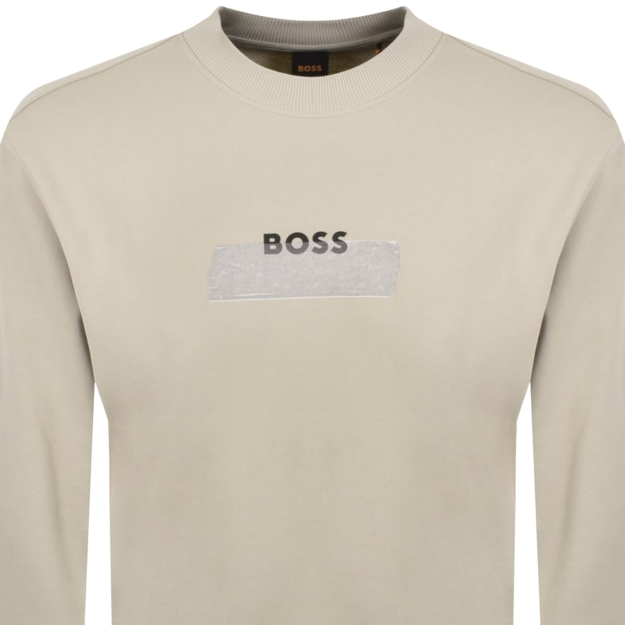 Image number 2 for BOSS We LogoTape Sweatshirt Beige