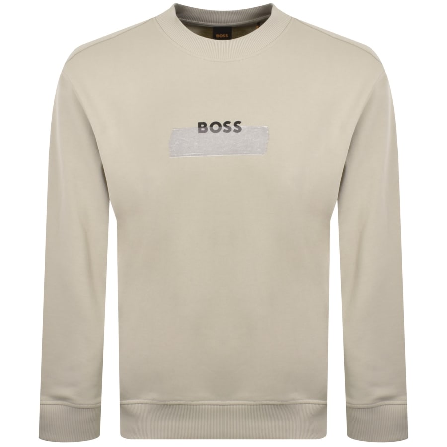 Image number 1 for BOSS We LogoTape Sweatshirt Beige