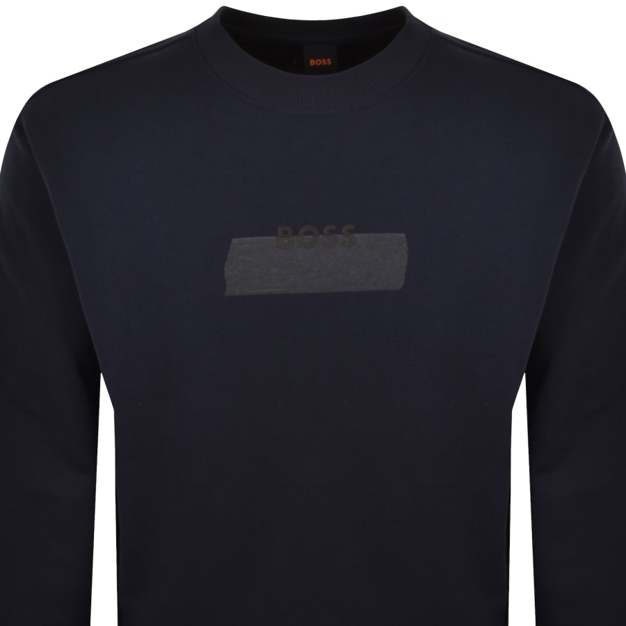 Image number 2 for BOSS We LogoTape Sweatshirt Navy