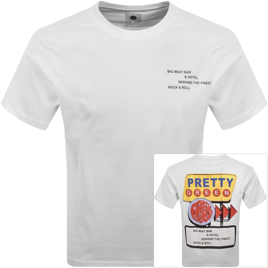 Image number 1 for Pretty Green Big Beat Hotel T Shirt White
