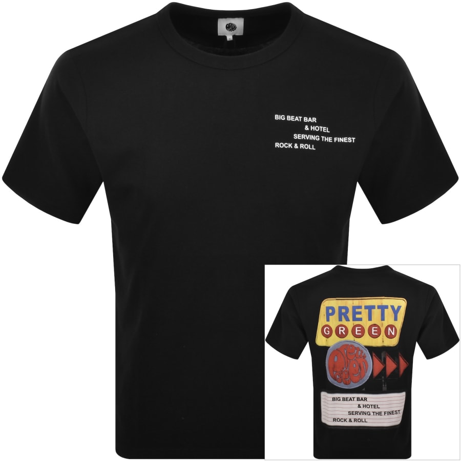 Image number 1 for Pretty Green Big Beat Hotel T Shirt Black