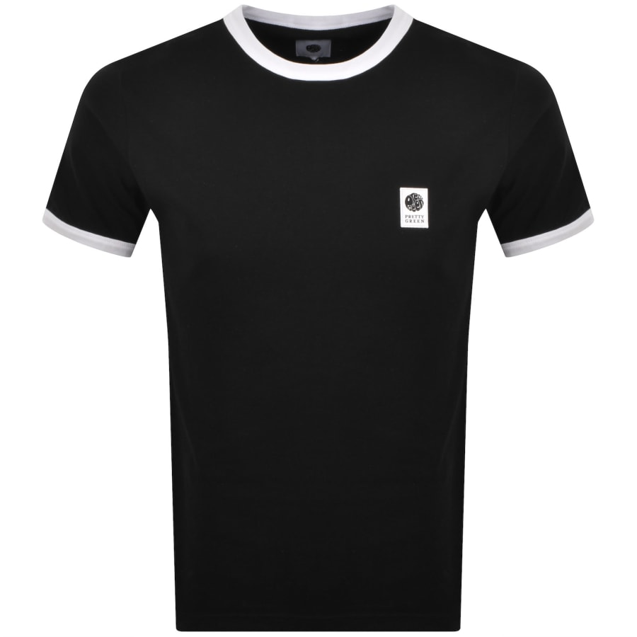 Image number 1 for Pretty Green Melrose Ringer T Shirt Black