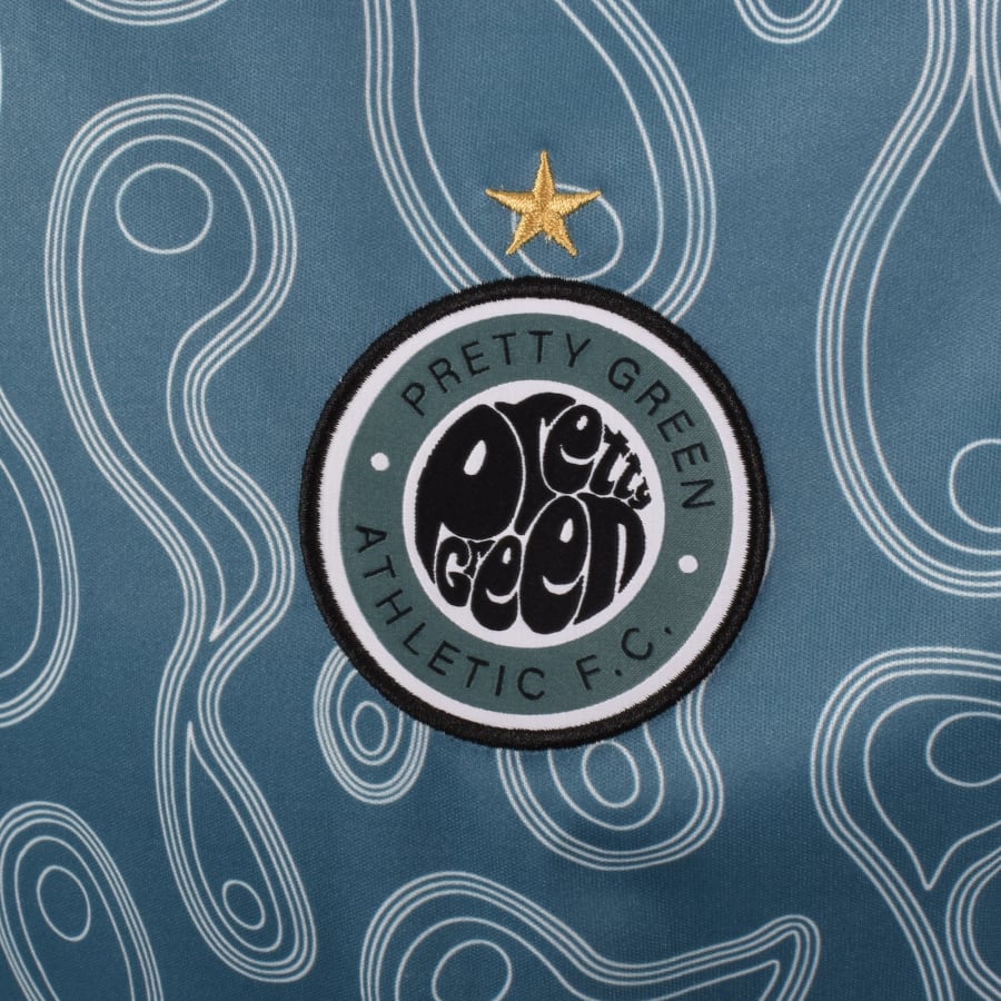Image number 4 for Pretty Green Outro Football Polo T Shirt Blue