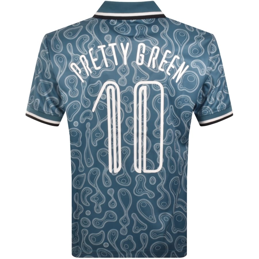 Image number 5 for Pretty Green Outro Football Polo T Shirt Blue