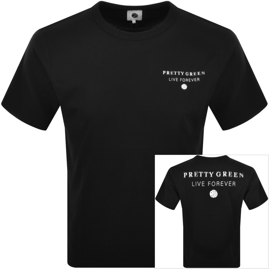 Image number 1 for Pretty Green Refractive T Shirt Black