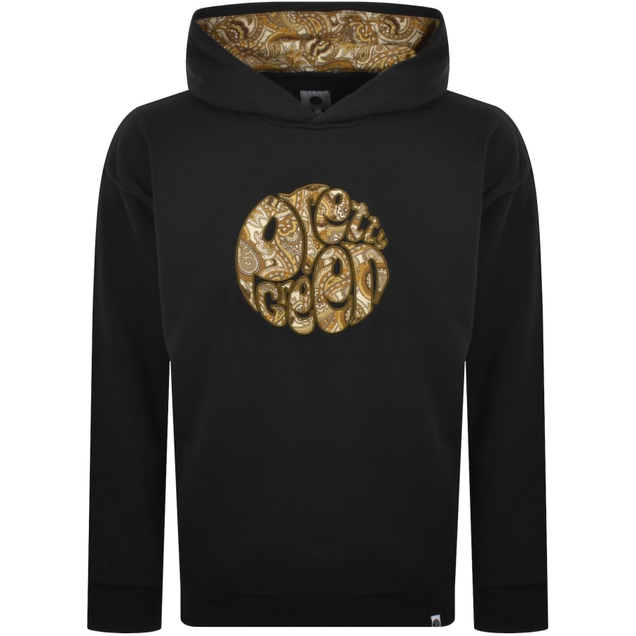 Image number 1 for Pretty Green Hermosa Paisley Logo Hoodie Black