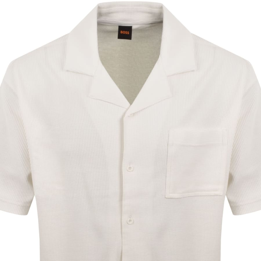 Image number 2 for BOSS Urbanwaffle Short Sleeve Shirt White