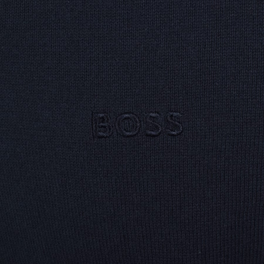Image number 3 for BOSS Asac P Knit Long Sleeve Polo T Shirt Navy