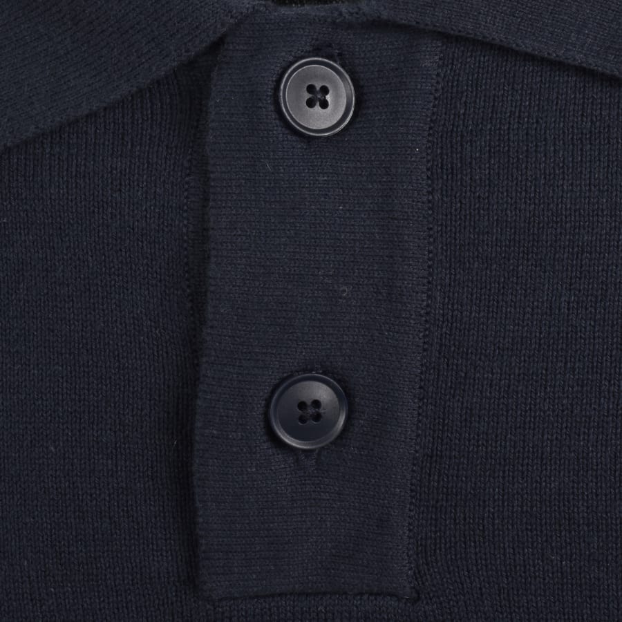 Image number 4 for BOSS Asac P Knit Long Sleeve Polo T Shirt Navy