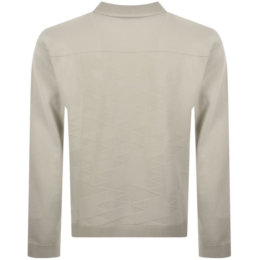 Image number 4 for BOSS Network Full Zip Knit Jumper Beige