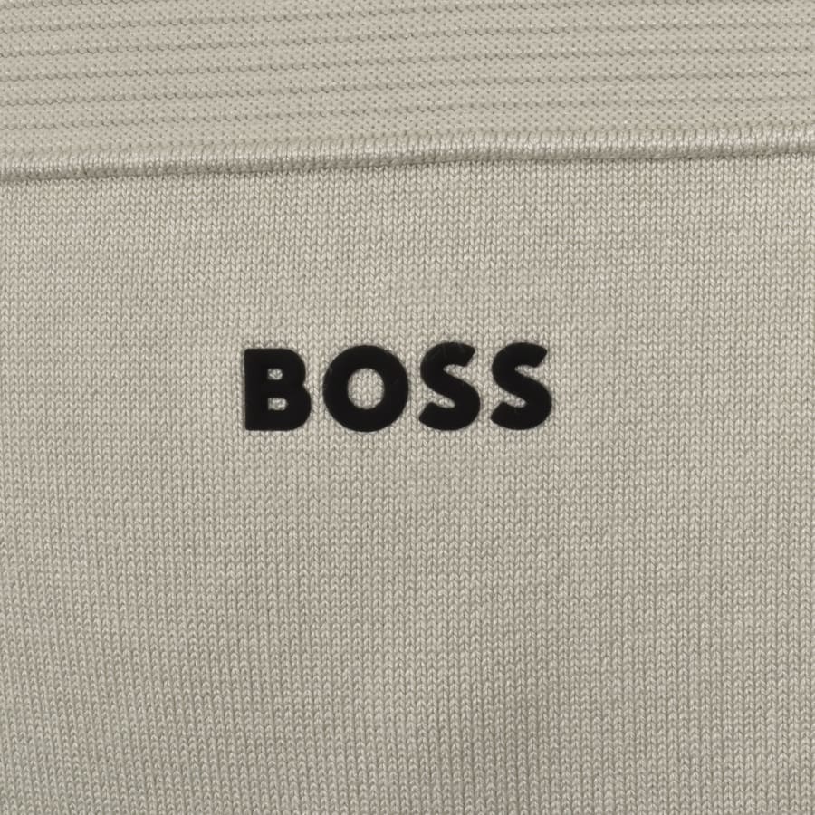 Image number 3 for BOSS Network Qaurter Zip Knit Jumper Beige