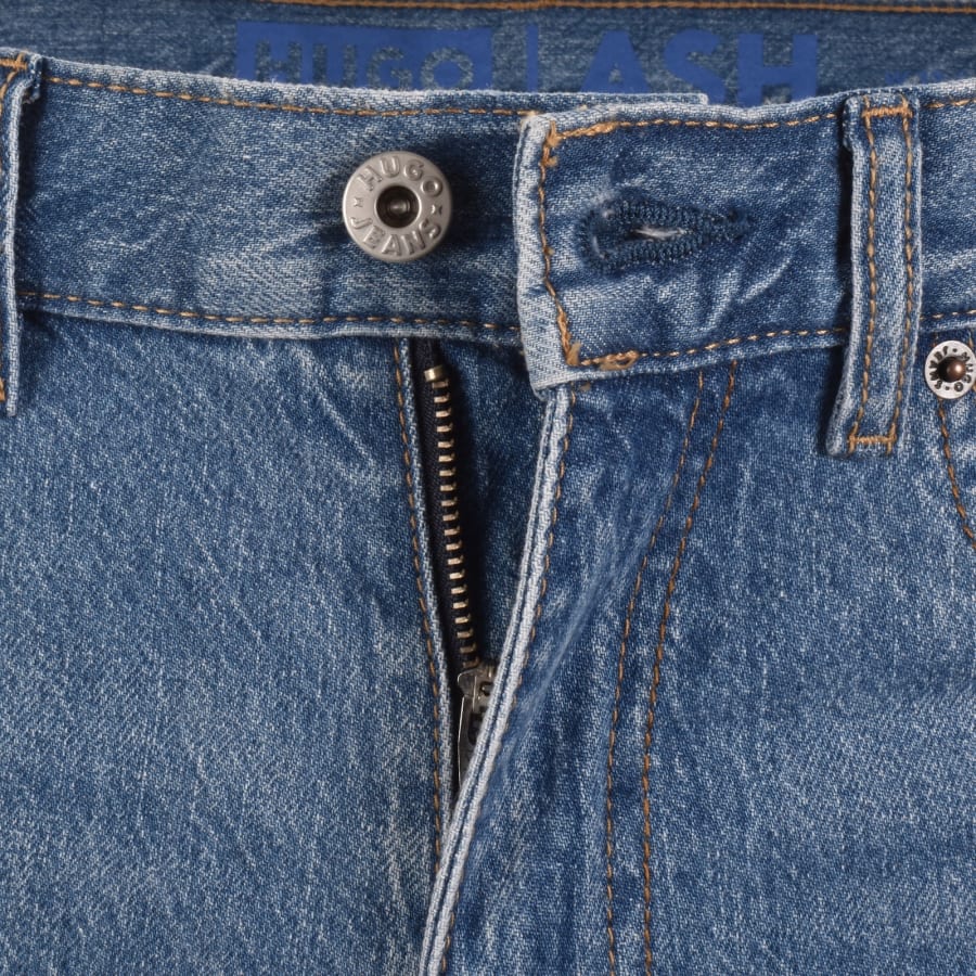 Image number 5 for HUGO Blue Ash Mid Wash Slim Fit Jeans Blue