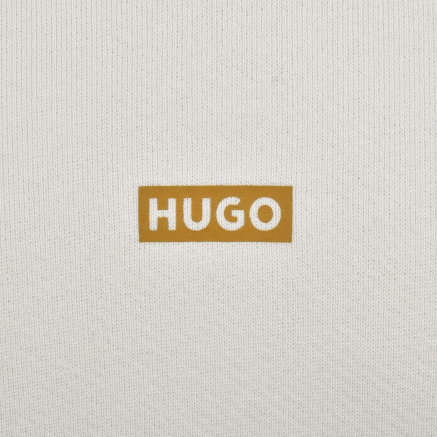 Image number 4 for HUGO Blue Nazardo Hoodie Cream