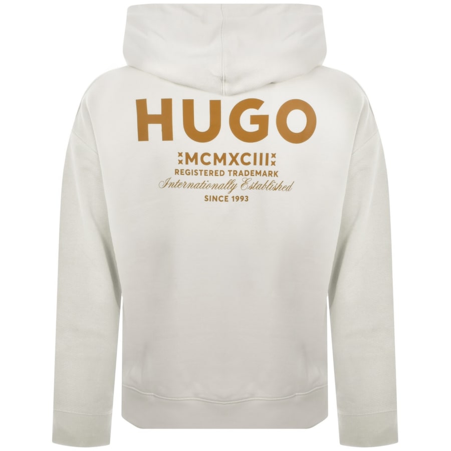 Image number 5 for HUGO Blue Nazardo Hoodie Cream