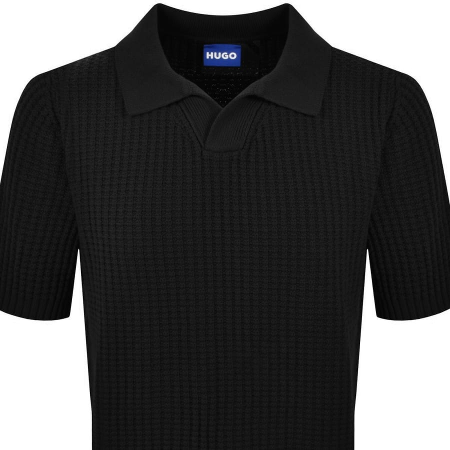 Image number 2 for HUGO Blue Spero Knit Polo Black