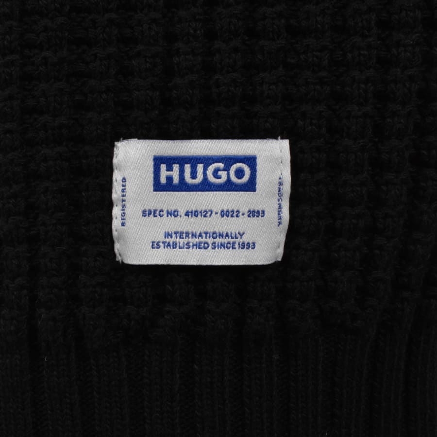 Image number 3 for HUGO Blue Spero Knit Polo Black