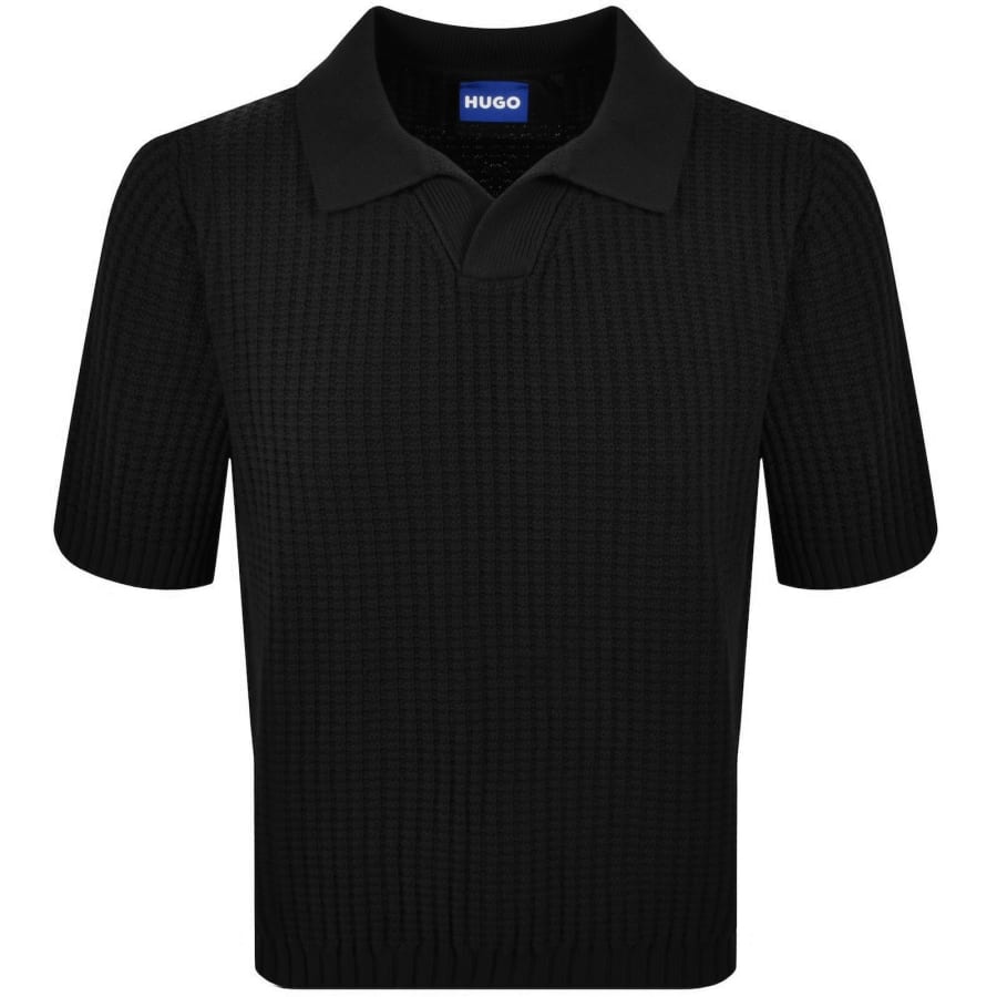 Image number 1 for HUGO Blue Spero Knit Polo Black