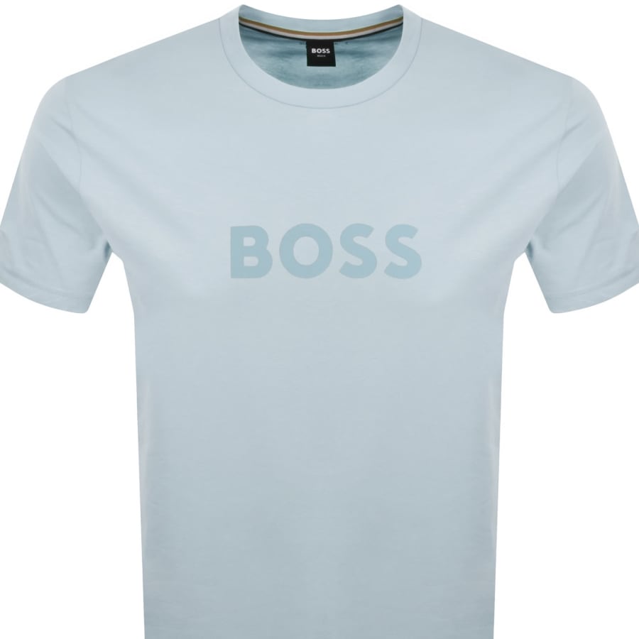 Image number 2 for BOSS Beachwear Logo T Shirt Light Blue
