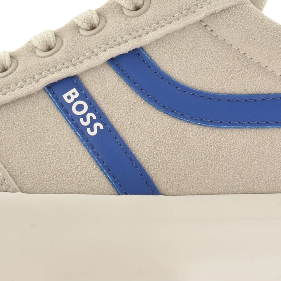 Image number 4 for BOSS Aiden Tennis Trainers Light Beige