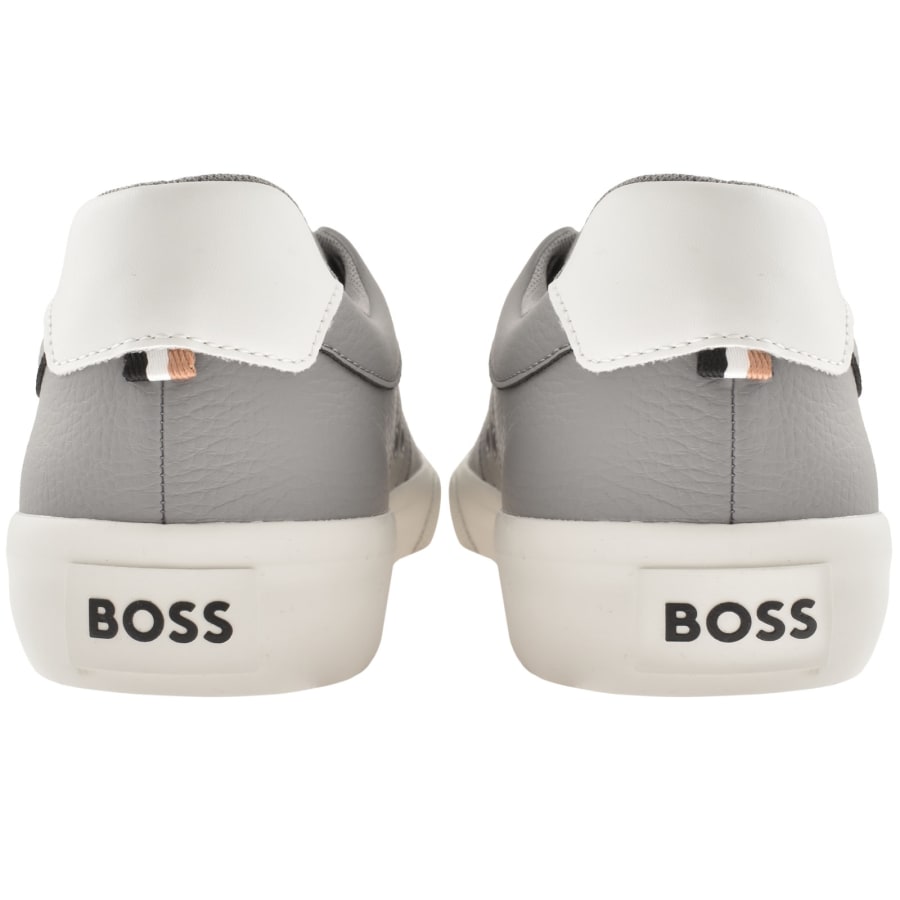 Image number 2 for BOSS Aiden Tennis Trainers Medium Grey